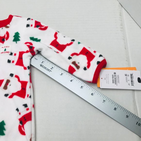 Just One You Made By Carter's Baby Size 6 Month Dark Santa Footed Pajama New - Picture 11 of 16